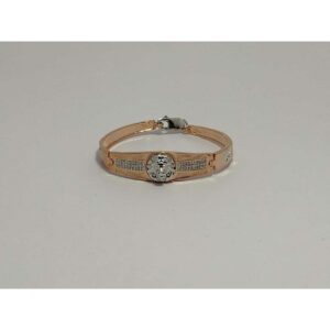 92.5 Sterling Silver Rodyam & Rose Gold 2(Two) Tone Kada Bracelet Ms-3889