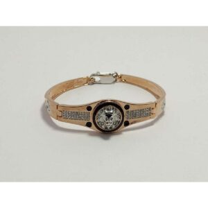 92.5 Sterling Silver Rose Gold Italian Lock Bracelet Ms-3886
