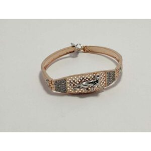 92.5 Sterling Silver Rose Gold Kada Bracelet Ms-3885