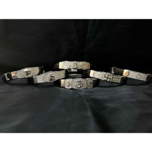 92.5 Sterling Silver Rubber Bracelet Ms-3883
