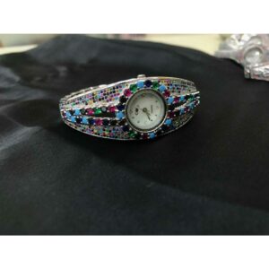 92.5 Sterling Silver Round Mini Dial Watch Ms-3879
