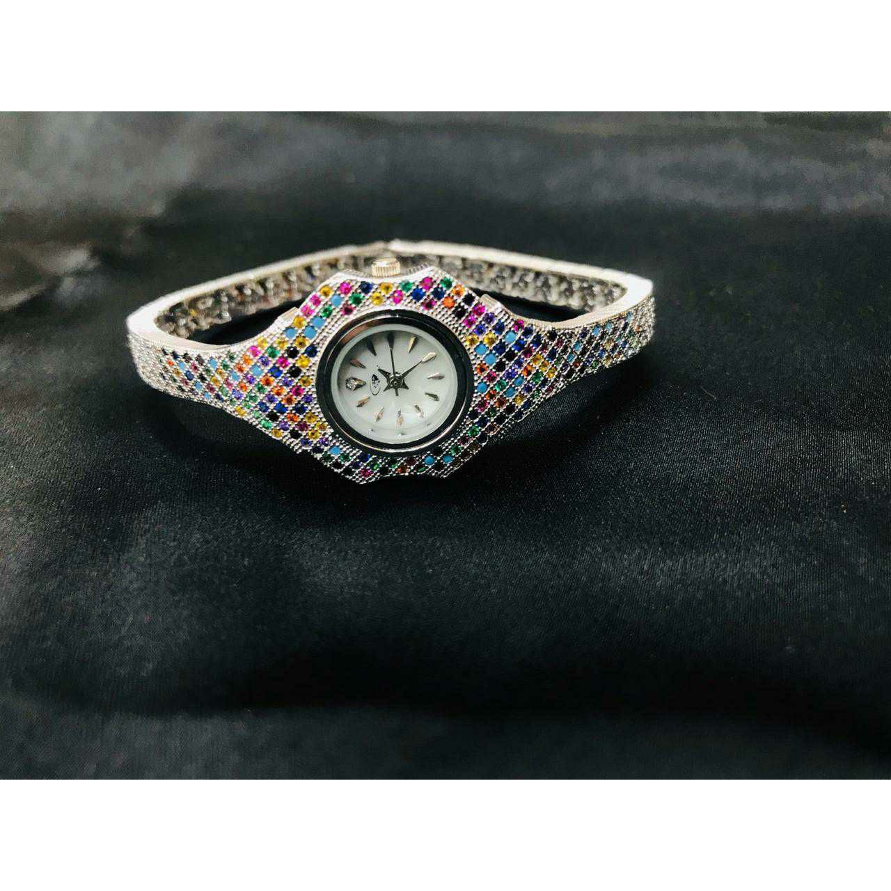 92.5 Sterling Silver Kada Lock Type Watch Ms-3874
