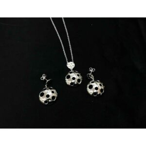 92.5 Sterling Silver Rodyam Small Size Earring Set Ms-3851