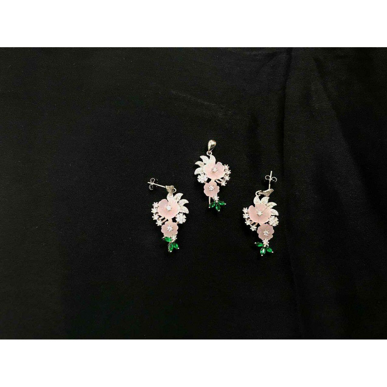 92.5 Sterling Silver Hi Finish Pendant Set Ms-3844