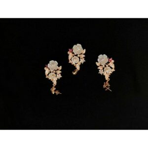 92.5 Sterling Silver Antique Rose Gold Pendant Set Ms-3843