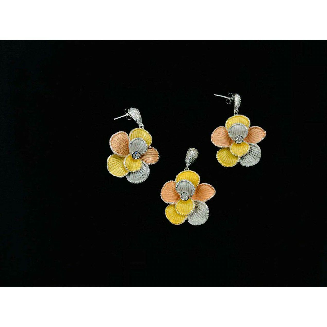 92.5 Sterling Silver Colourfull Pendant Set Ms-3836