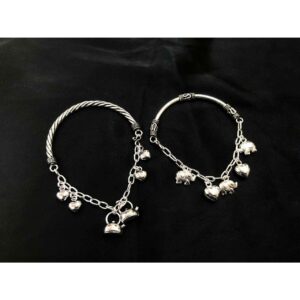 92.5 Sterling Silver Elephant Shape Toys Charm Half Kada Ms-3819