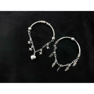 92.5 sterling silver leaf shape Toys charm half kada ms-3817