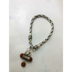 92.5 Sterling Silver Babby(Children,Kkds,baccha) Rudraks,Trisul Religious Kada Ms-3670