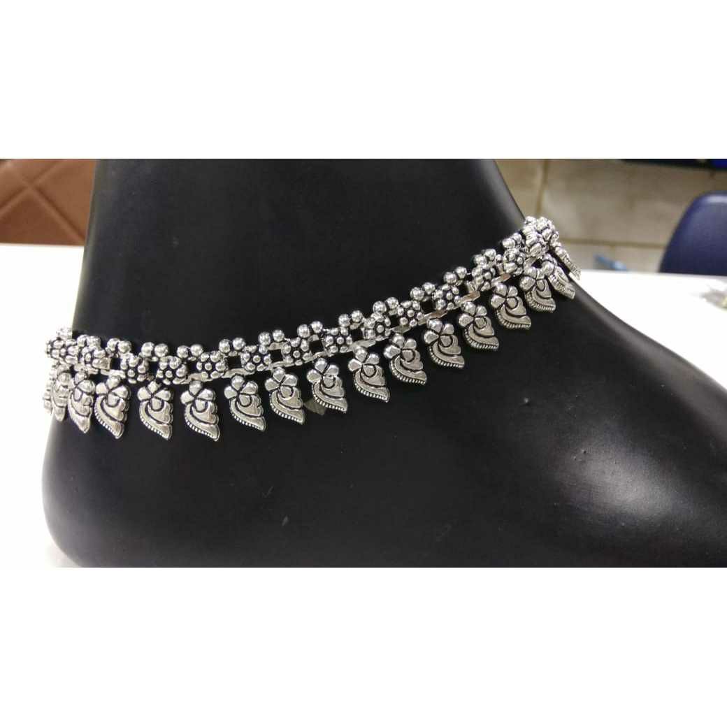 92.5 Sterling Silver Dull Finish Oxodize Anklet(Payal) Ms-3424