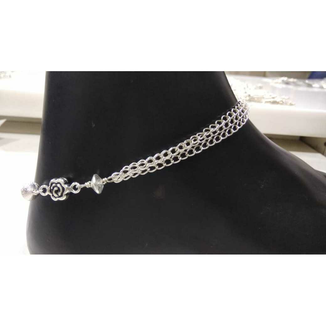 92.5 Sterling Silver 3(Three) Line Payal Ms-3389