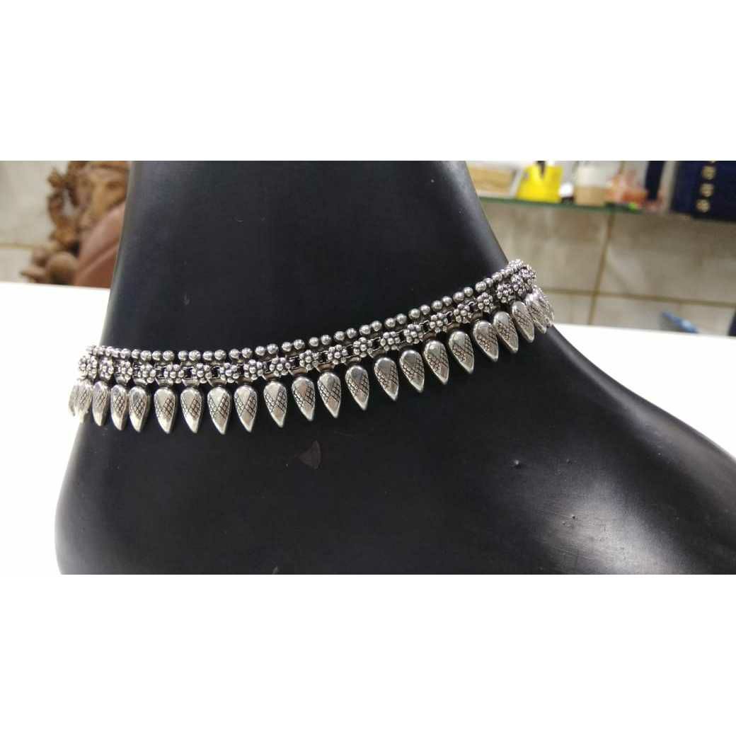 92.5 Sterling Silver Antique Anklet Ms-3387