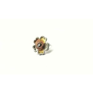 92.5 Sterling Silver Gold ,Rose Gold & Silver Combination Ring Ms-3361