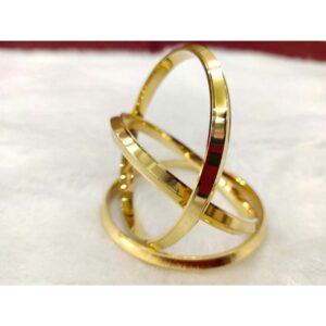 92.5 Sterling Silver Light Weight Gold Finish Triangle Panjabi Kada Ms-3324