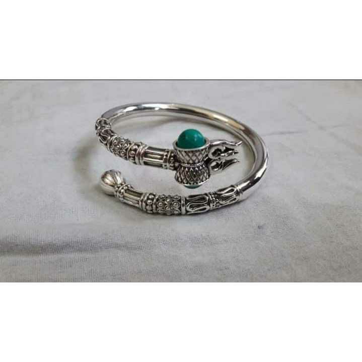 92.5 Sterling Silver Nakkar Kada Bracelet Ms-3301