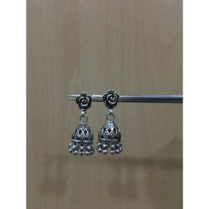 92.5 Sterling Silver Indian Look Oxodize Jummer Earring(Butti) Ms-3149