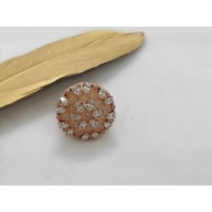 92.5 Sterling Silver Moving Rose Gold Ring Ms-3138