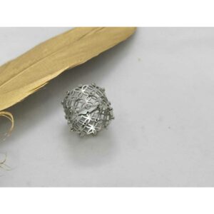 92.5 Sterling Silver Machine Aari Cutting Antique Look Ring Ms-3134