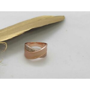 92.5 Sterling Silver Micro Rose Gold Premium Ring Ms-3121
