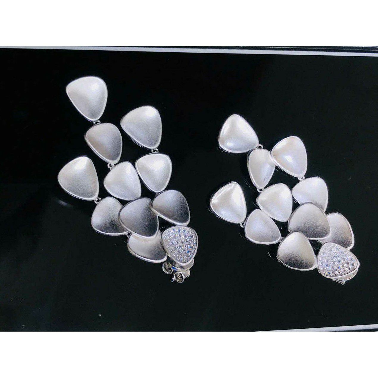 92.5 Sterling Silver Dull Finishing Grapes Shape Earring Ms-3111