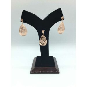 92.5 Sterling Silver Rose Gold Etalian Earring Ms-3107