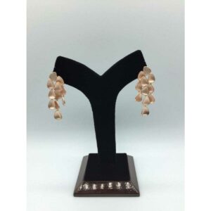 92.5 Sterling Silver Rose Gold Micro Heart Shape Earring Ms-3106