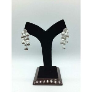 92.5 Sterling Silver Dull Finish Heart Shape Antique Earring Ms-3096
