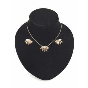 92.5 Sterling Silver Rose Gold Chain Pendant With Earring Set  Ms-3093
