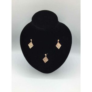 92.5 Sterling Silver Rose Gold Hollow Pendant Set Ms-3090