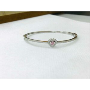 92.5 Sterling Silver Super Nice Heart Shape Pis Round Bracelet Ms-3050