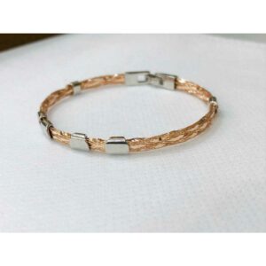 92.5 Sterling Silver Rose Gold Round Bracelet Ms-3049