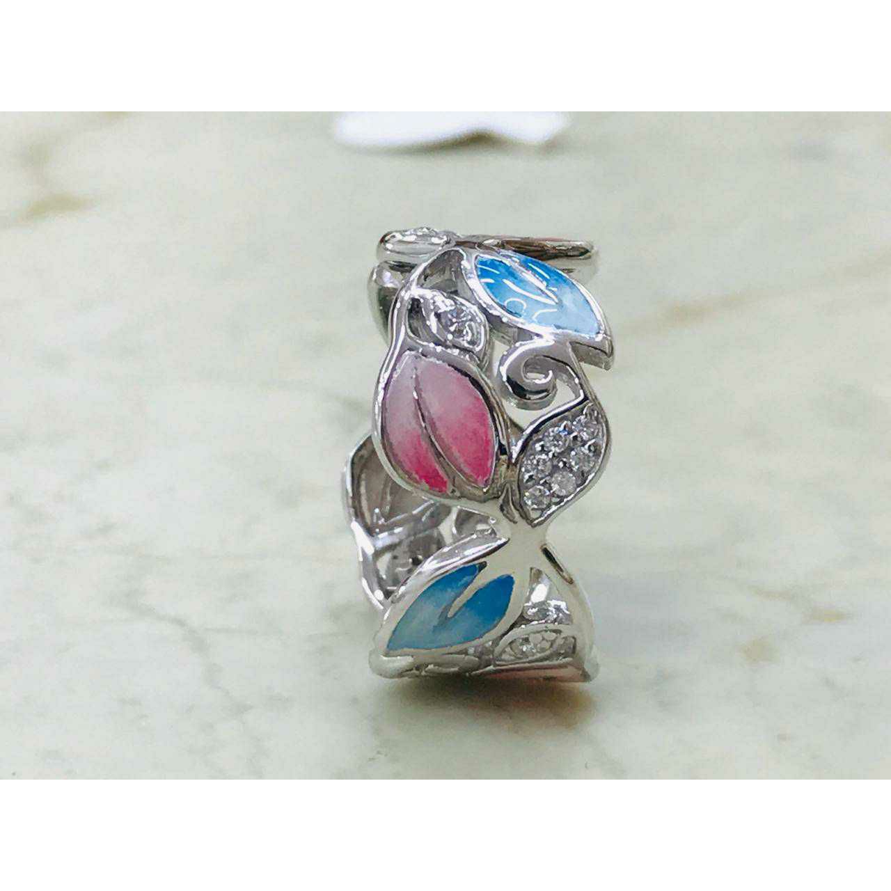 92.5 Sterling Silver Painting Mina Ring Ms-3017