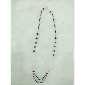 92.5 Sterling Silver Motiya Bagaldana Chain 1(Single) Line Hollow Mangalsutra Ms-2969