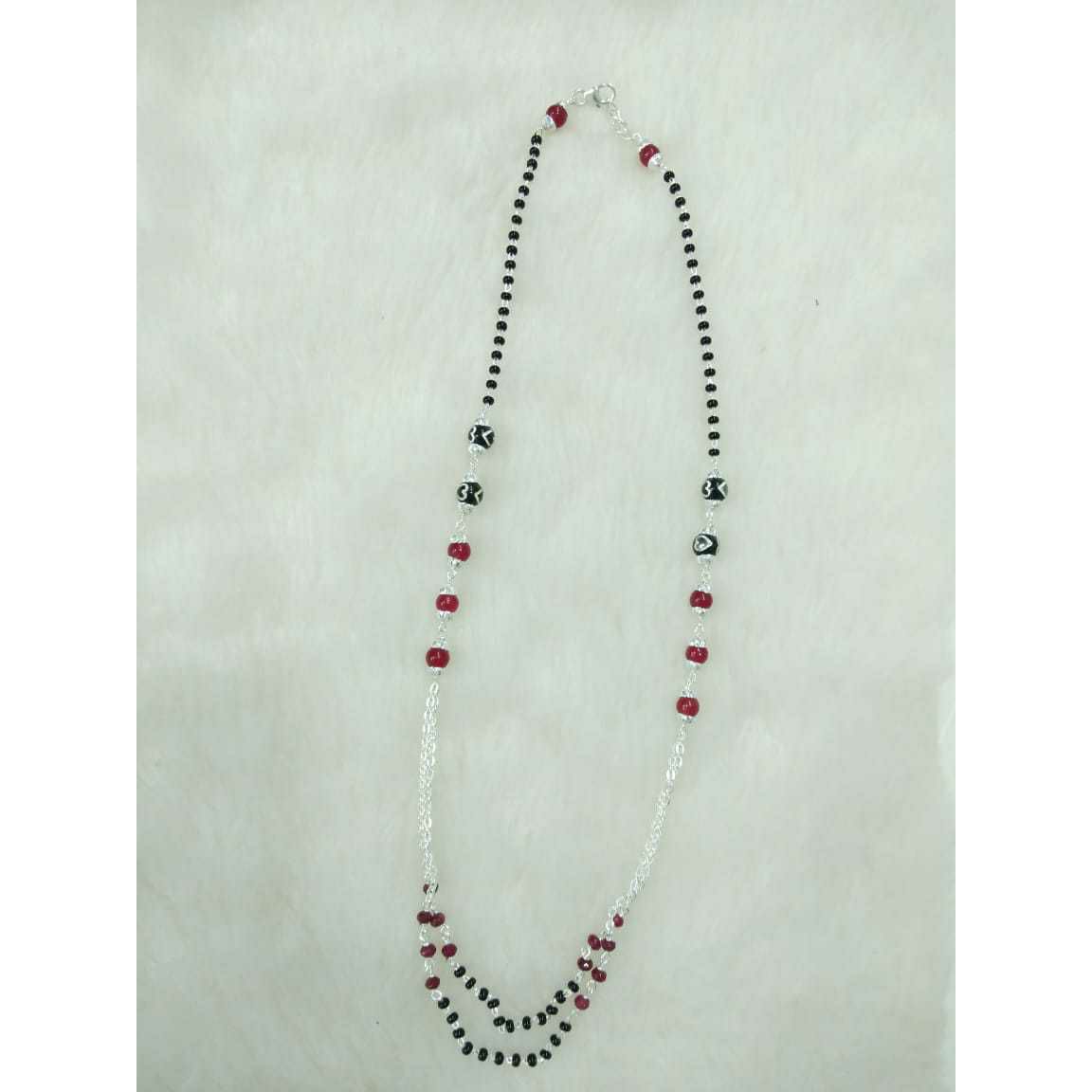92.5 Sterling Silver Motiya Bagaldana Chain 1(Single) Line Hollow Mangalsutra Ms-2969