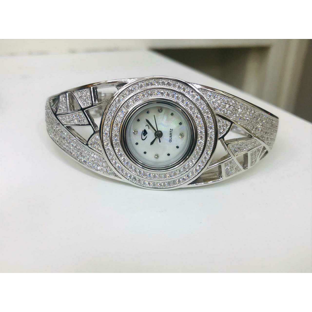 92.5 Sterling Silver Quartz Hollow Hand Watch Ms-2884