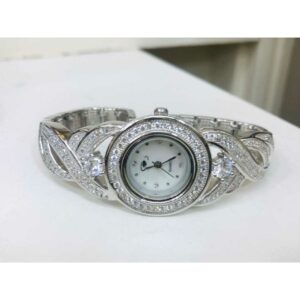 92.5 Sterling Silver Round Clock Hand Watch Ms-2882