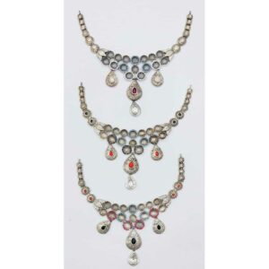 92.5 Sterling Silver Jadtar Half Necklace Ms-2854