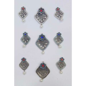 92.5 Sterling Silver Mina Oxodized Earring Set Ms-2851