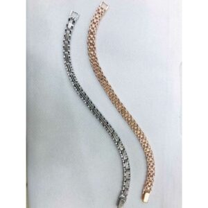 92.5 Sterling Silver Rodiyam Oxodize Silver & Rose Gold Bracelet Ms-2799