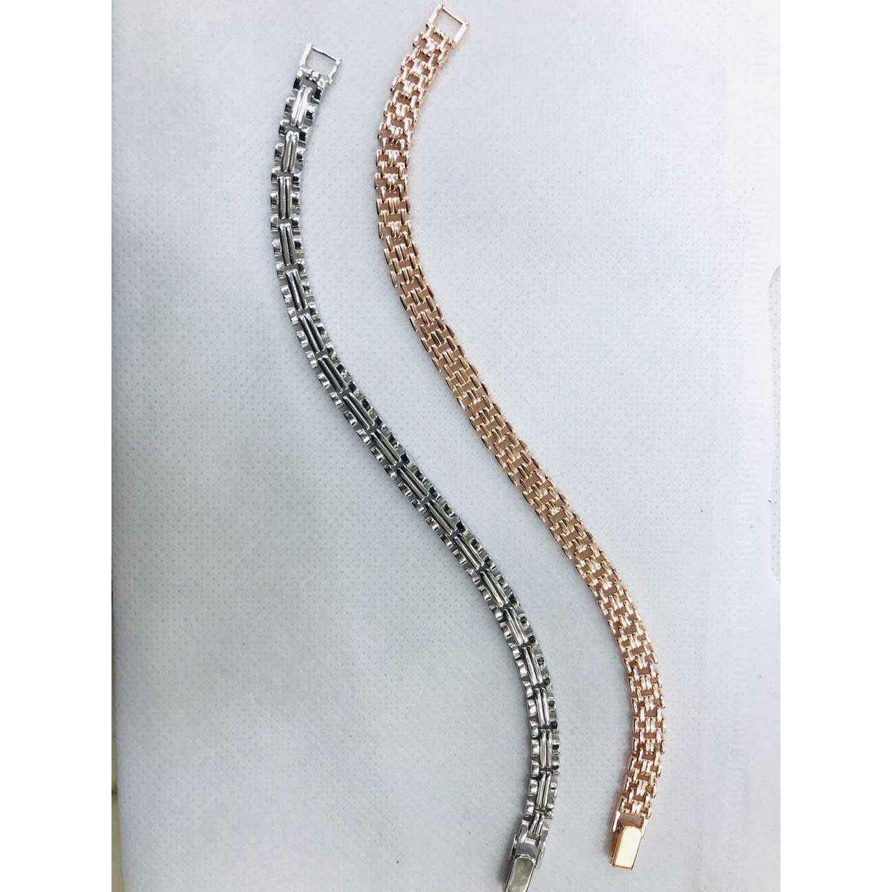 92.5 Sterling Silver Rodiyam Oxodize Silver & Rose Gold Bracelet Ms-2799