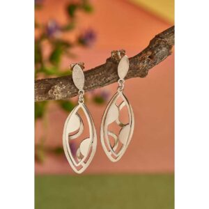 92.5 Sterling Silver Wood Colour Oval Shaip Earring Ms-2745