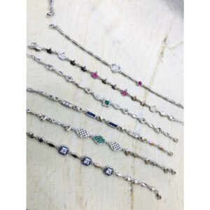 92.5 Sterling Silver Micro Sitting Love(Dil) Bracelet Ms-2664