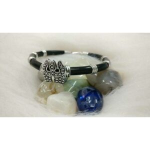 Black Color Rubber Oxodize Trisul Pis Bracelet Ms-2588