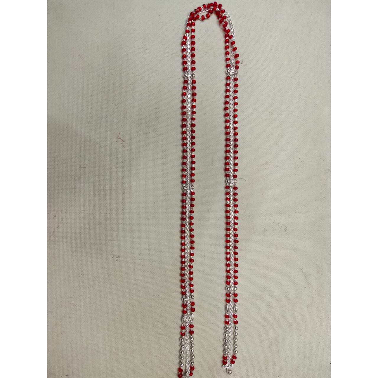 3(Three) Line Bol Middle Milan Chain Red Pearl(Moti) Mangalsutra Ms-2520
