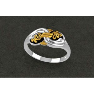 2(Two) Tone Silver Gold Ganga Jamna Ring Ms-2477