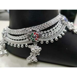 Milan Chain Oxodize Casting Pis Mix Jalar Chain Round Goal Gola khili Payal Ms-1986