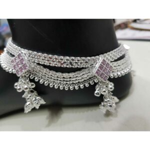 Milan Chain Square Dimond Ghughri Fancy Chain Jalar Rava Payal Ms-1970