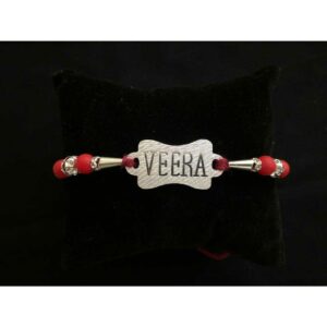 Cnc Cholel Nakshi Dull Finishing Veera Writting Pis Red Thread(Dori) Bol Pipe Moti Raksabandhan Rakhi(Rakhdi) Bracelet MS-1741