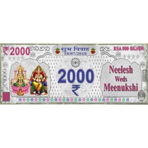 999 silver marriage card in 2000(two thousand)rs note ms-1641