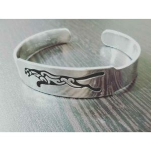 Half Round Rodiyam Oxodize Zibra,Lion,Tiger Jents Kada Bracelet Ms-1443